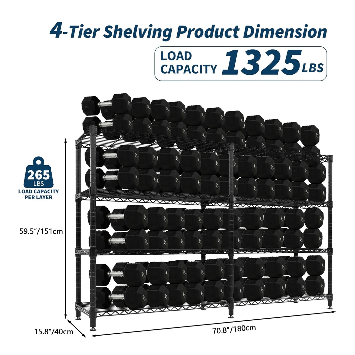 Heavy Duty Storage Shelves 4/5 Tiers Metal Shelving Unit Adjustable Organization Pantry Shelves.
