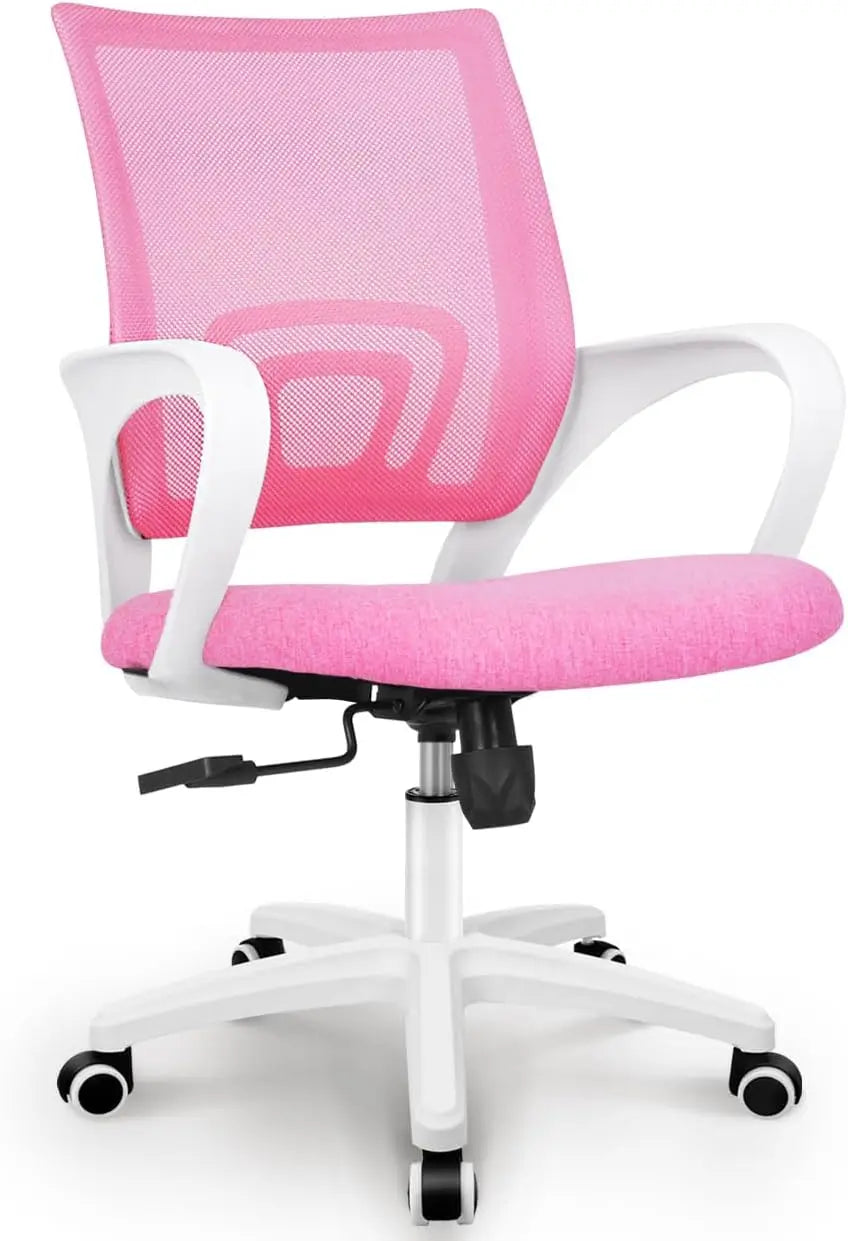 NEO CHAIR Black Mesh Gaming Office Chair Mid Back Lumbar Support Adjustable Height, Swivel.