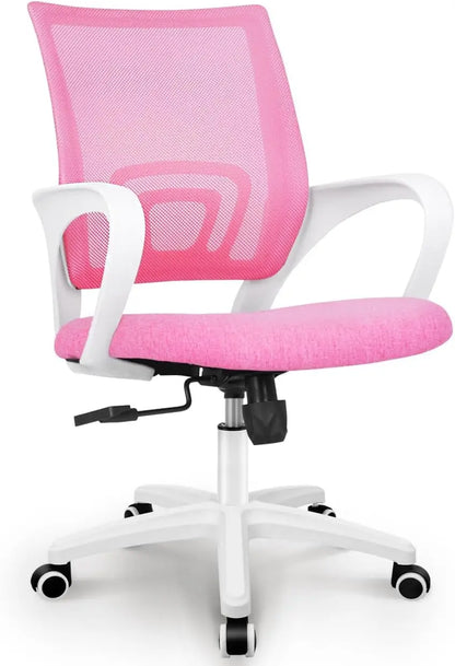 NEO CHAIR Black Mesh Gaming Office Chair Mid Back Lumbar Support Adjustable Height, Swivel.