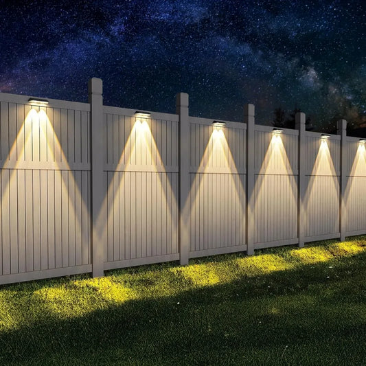 Solar Fence Lights Outdoor- Waterproof 3 Mode Solar Deck Lights for Outside, Patio Stair and Wall (6 pack)