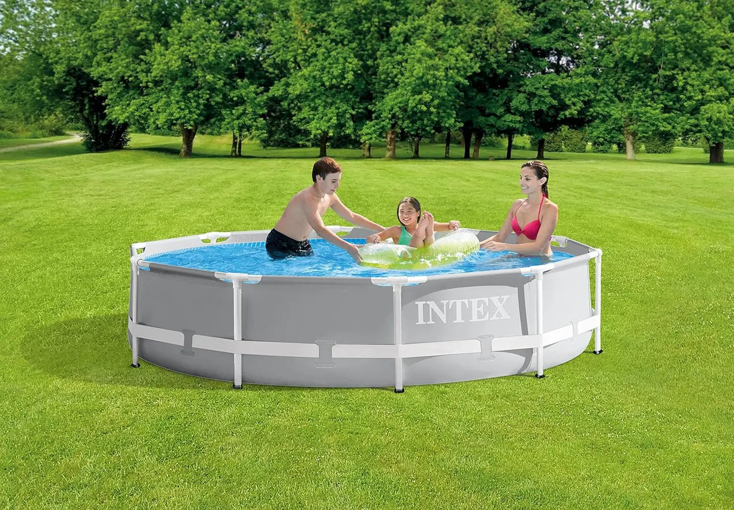 10ft x 30in Above Ground Swimming Pool Set with Filter Pump, Puncture and Rust Resistant.