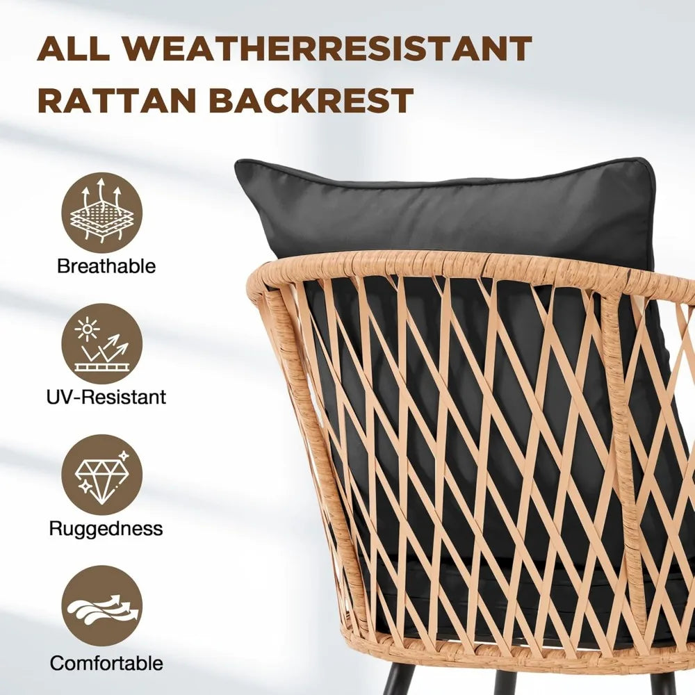 5/7/9-Piece All-Weather Rattan Patio Dining Set with 60" Wood Tabletop & Umbrella Hole.