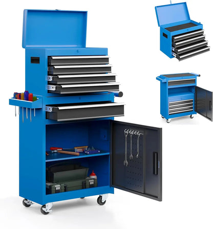 Rolling Tool Storage Cabinet with Enhanced Packaging, Detachable Top Toolbox, Metal Tool Cart.