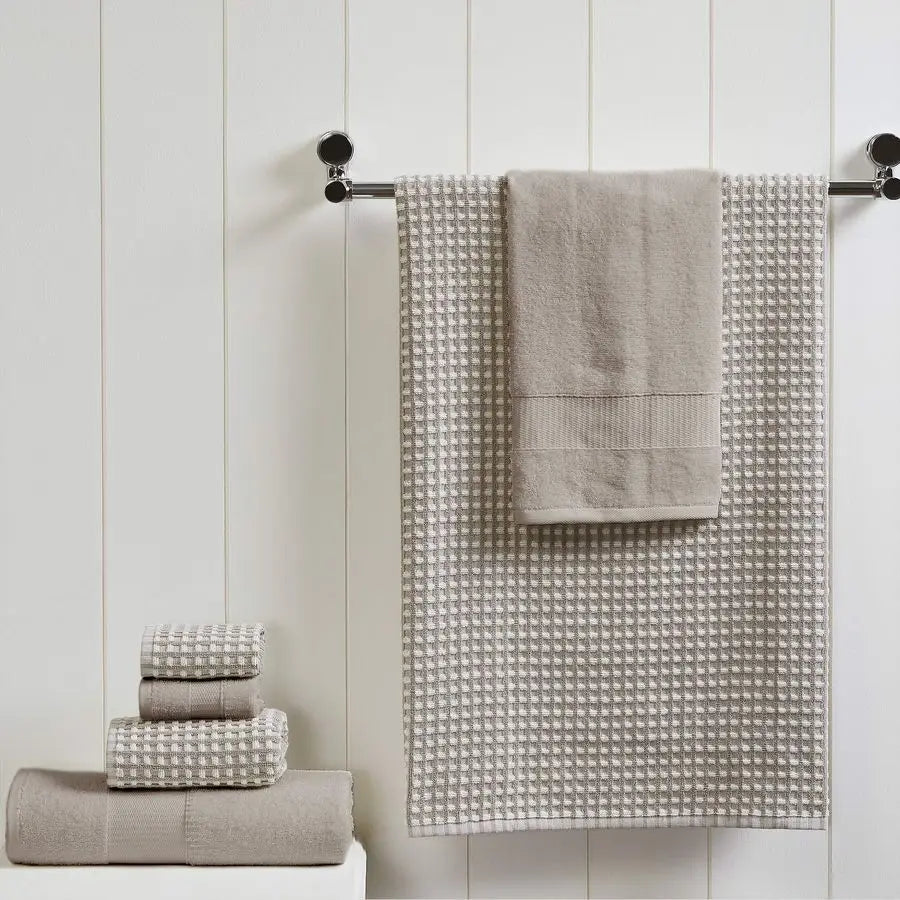 6Piece 100 Combed Cotton Yarn Dyed Cobblestone Jacquard Towel Set.