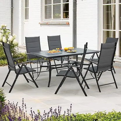 5/7/9-Piece All-Weather Rattan Patio Dining Set with 60" Wood Tabletop & Umbrella Hole.