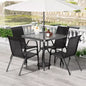 Patio Dining Set 5 Pieces, All Weather Outdoor Furniture W/ 30"x30" Table and 4 Stackable Chairs.