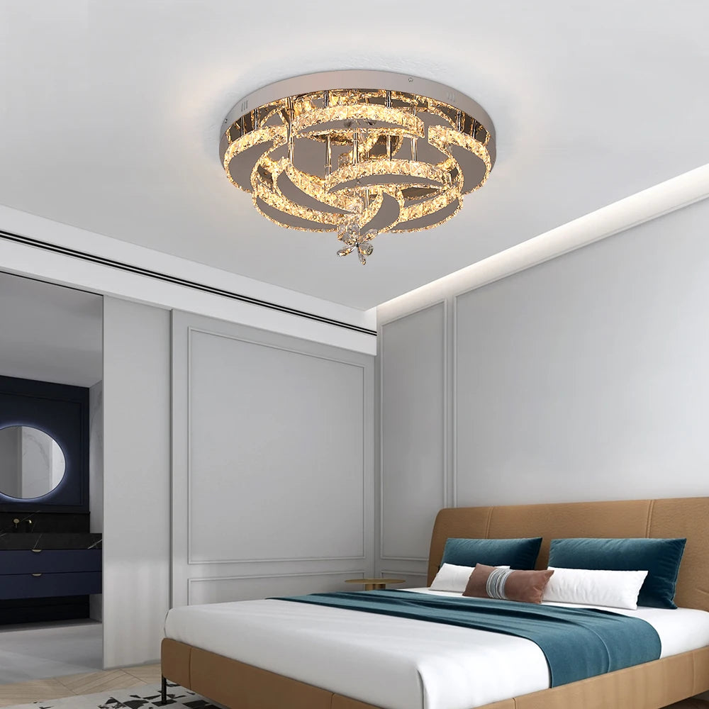 Crystal Ceiling Lamp Led Chandelier Modern Pendant Lighting Fixture.