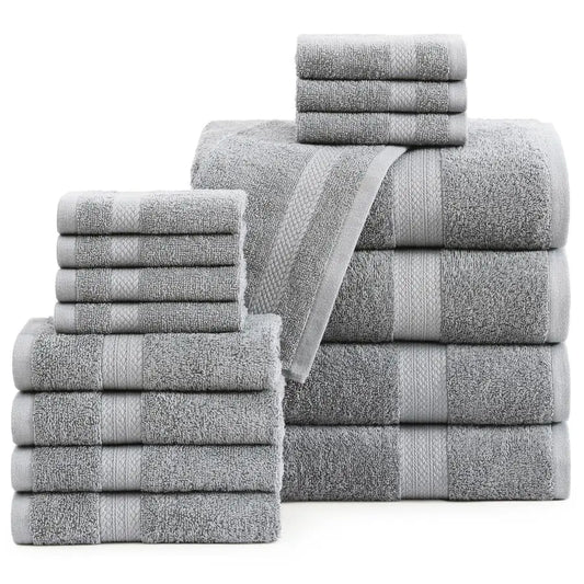 100 Cotton Luxury Bathroom Towel Set 16 Pcs Ring Spun, Quick Dry, Super Soft, Highly Absorbent.