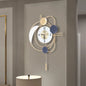 Large Modern Metal Wall Clocks Luxury Silent Hanging Clock with Swing Pendulum, Wall Art Decor.