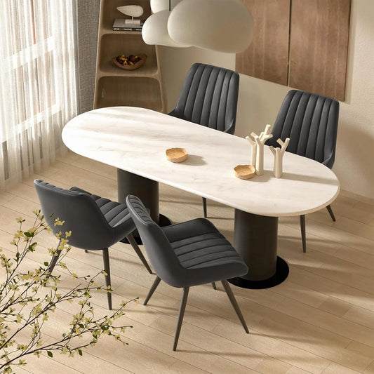 Modern Dining Chairs Set of 4, Comfy Dining Room Chairs with Thick Cushions.