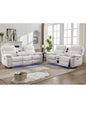 6-Seat Electric Power Recliner Sofa Set with Drop-Off Table, Wireless Charger, Faux Leather Loveseat.