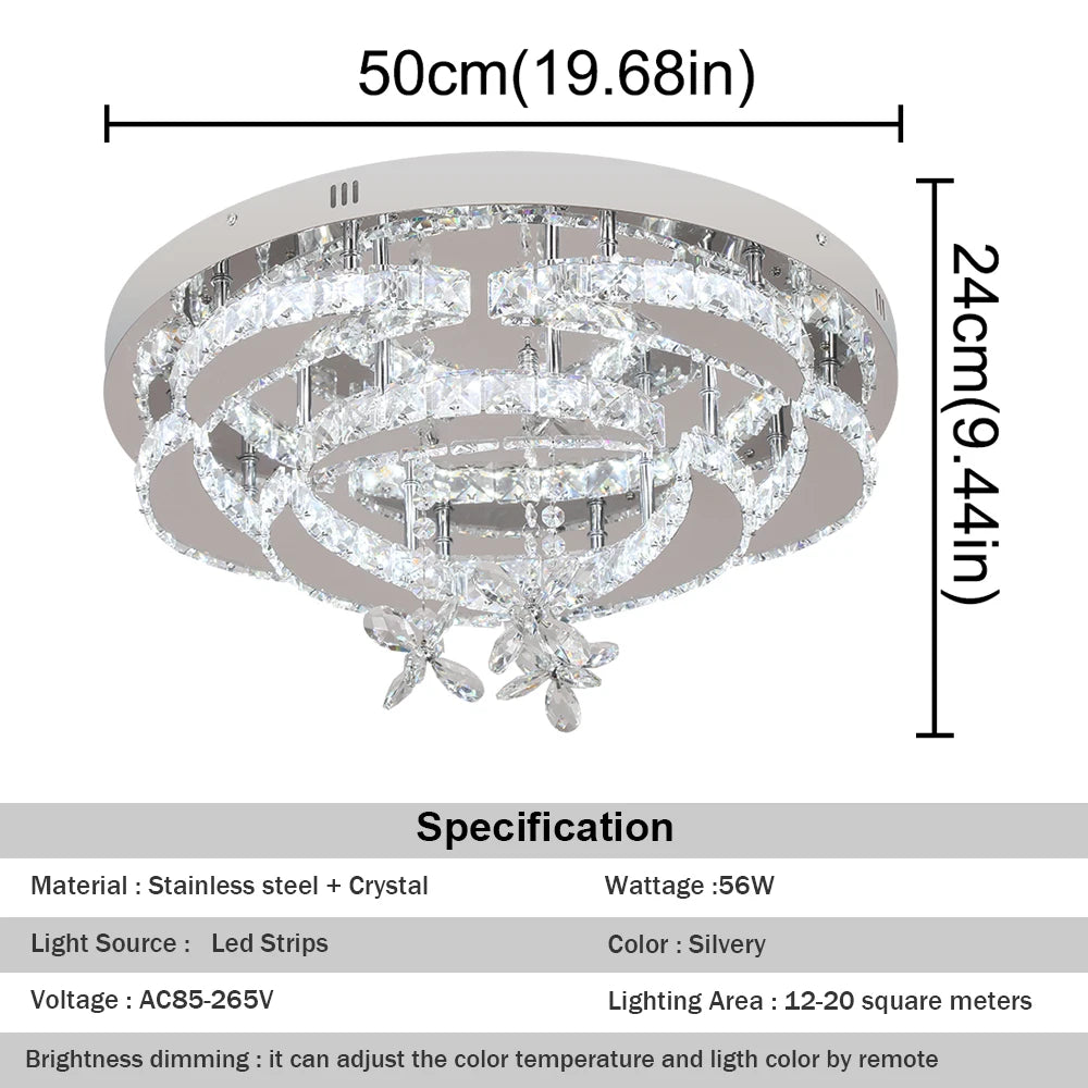 Crystal Ceiling Lamp Led Chandelier Modern Pendant Lighting Fixture.