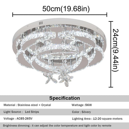 Crystal Ceiling Lamp Led Chandelier Modern Pendant Lighting Fixture.