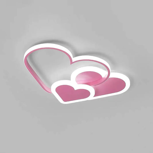 Heart-Shaped LED Ceiling Lamp with Remote Control, Adjustable Color Temperature.