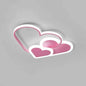 Heart-Shaped LED Ceiling Lamp with Remote Control, Adjustable Color Temperature.