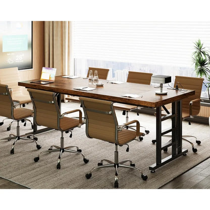 71 Inch Executive Desk with USB Ports, Large Computer Desk with Extra Thick, Office Desk, Furniture.