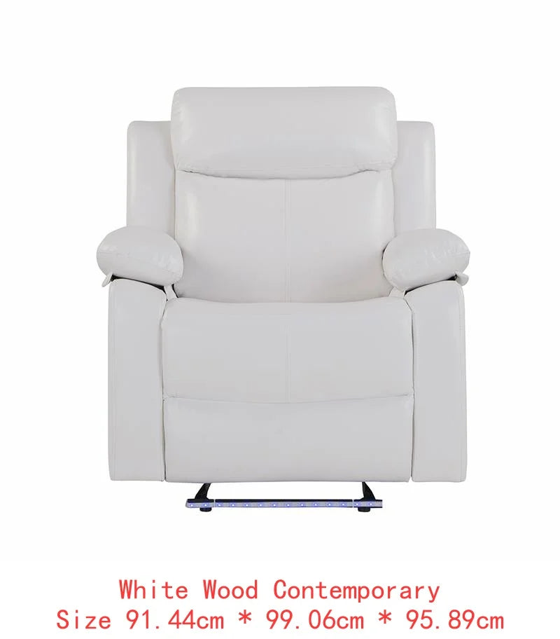 3-Piece Reclining Sofa Set with LED Lights – Sofa, Loveseat & Recliner for Living Room.