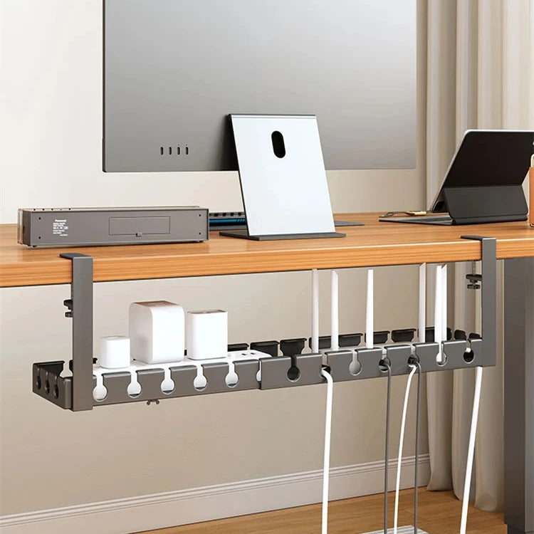 Desk Cable Management Cable Tray for Wire Organizer, PC Computer Cord Rack in Office