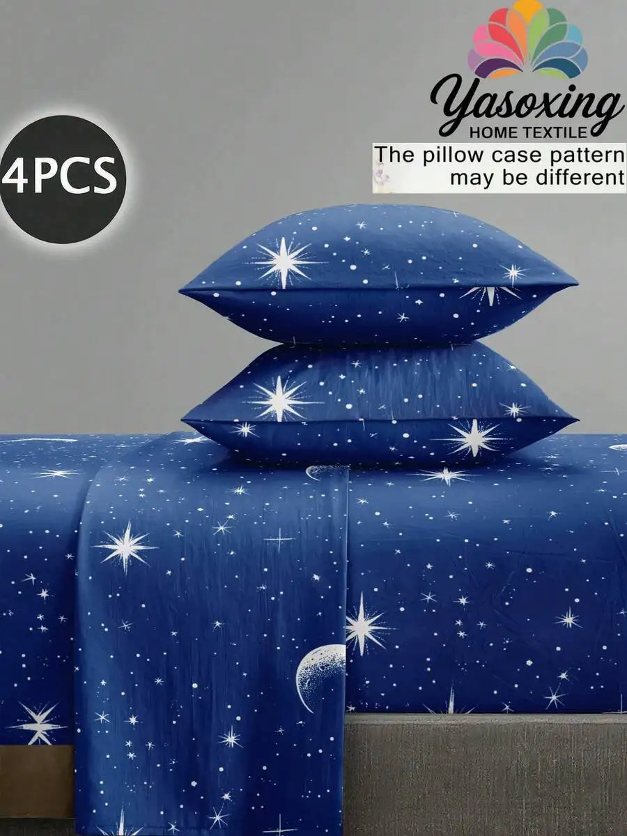 4PCS Zebra Print Bedding Set - Microfiber Sheet Set with Deep Pocket Fitted Sheet