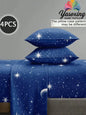 4PCS Zebra Print Bedding Set - Microfiber Sheet Set with Deep Pocket Fitted Sheet