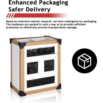 Rolling Tool Storage Cabinet with Enhanced Packaging, Detachable Top Toolbox, Metal Tool Cart.