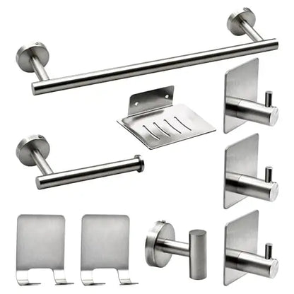 Bathroom Hardware Set 7Pcs Bathroom Towel Rack, Hand Towel Bars Toilet Paper Holders, Towel Rings, Robe Hooks
