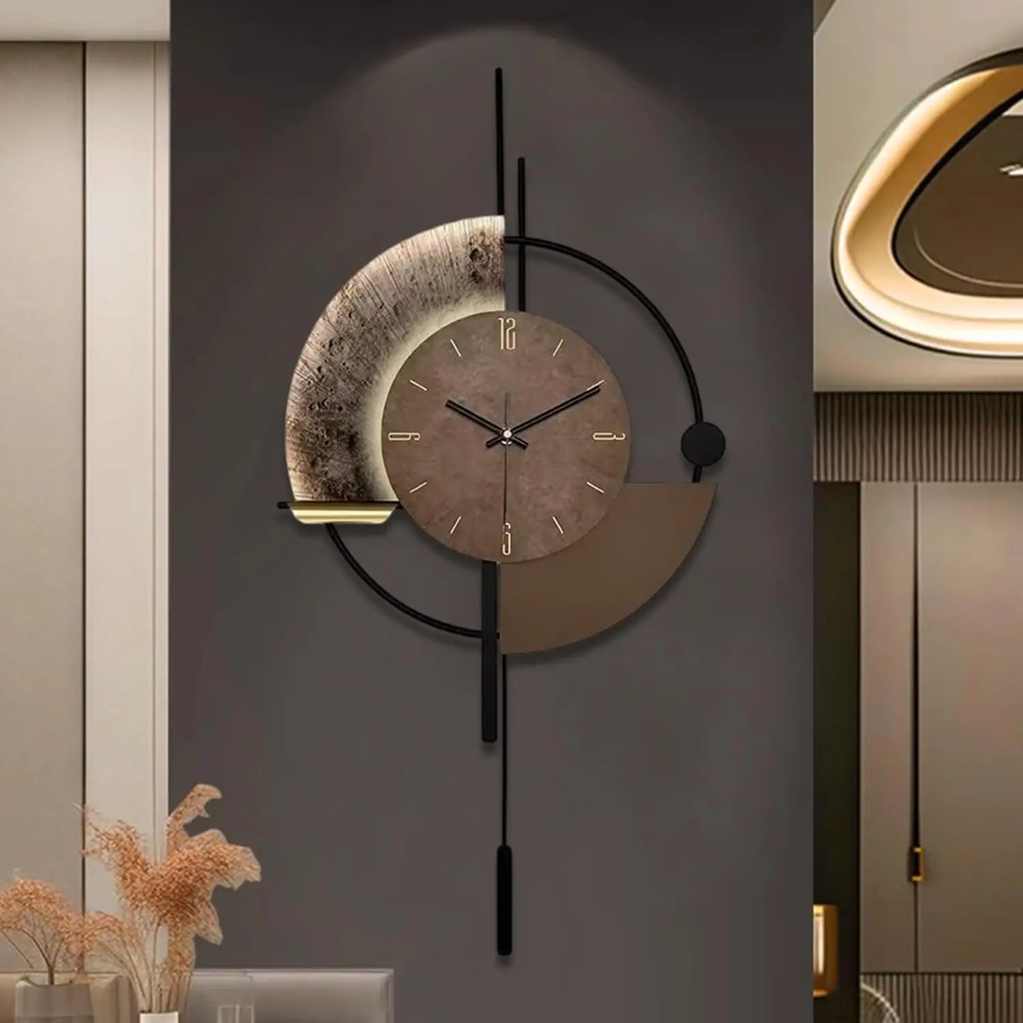 Wall Clock, Decorative Clock with Pendulum, Silent Quality Battery Operated.