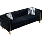 84-Inch High-Arm Upholstered Sofa with 2 Pillows and Metal Legs for Living Spaces in Black