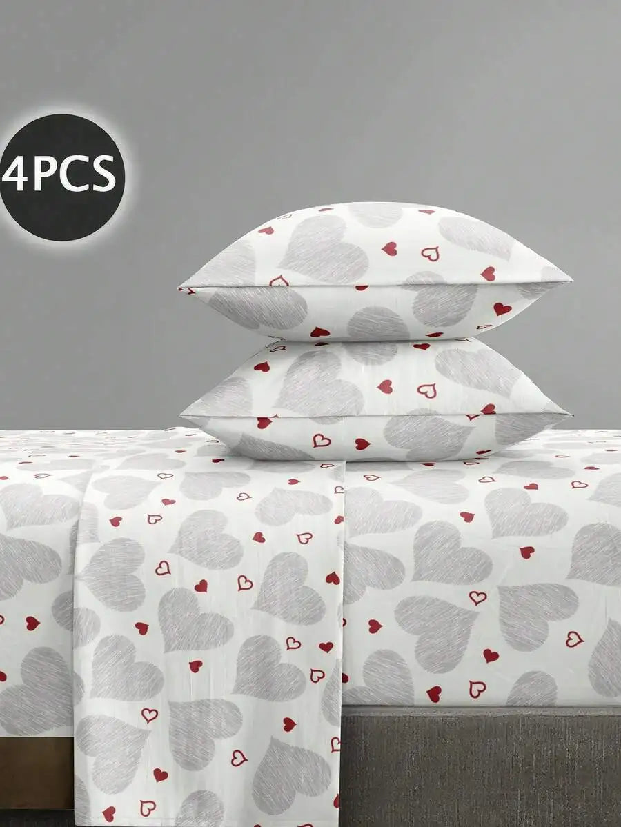 4PCS Zebra Print Bedding Set - Microfiber Sheet Set with Deep Pocket Fitted Sheet