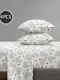 4PCS Zebra Print Bedding Set - Microfiber Sheet Set with Deep Pocket Fitted Sheet
