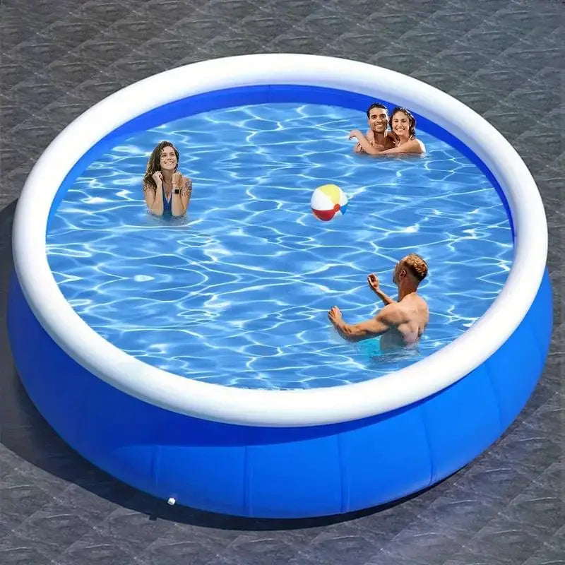 Inflatable Pool 244x63 Butterfly Coil Mesh Pool for Kids and Adults, Outdoor Fun, Easy Setup.
