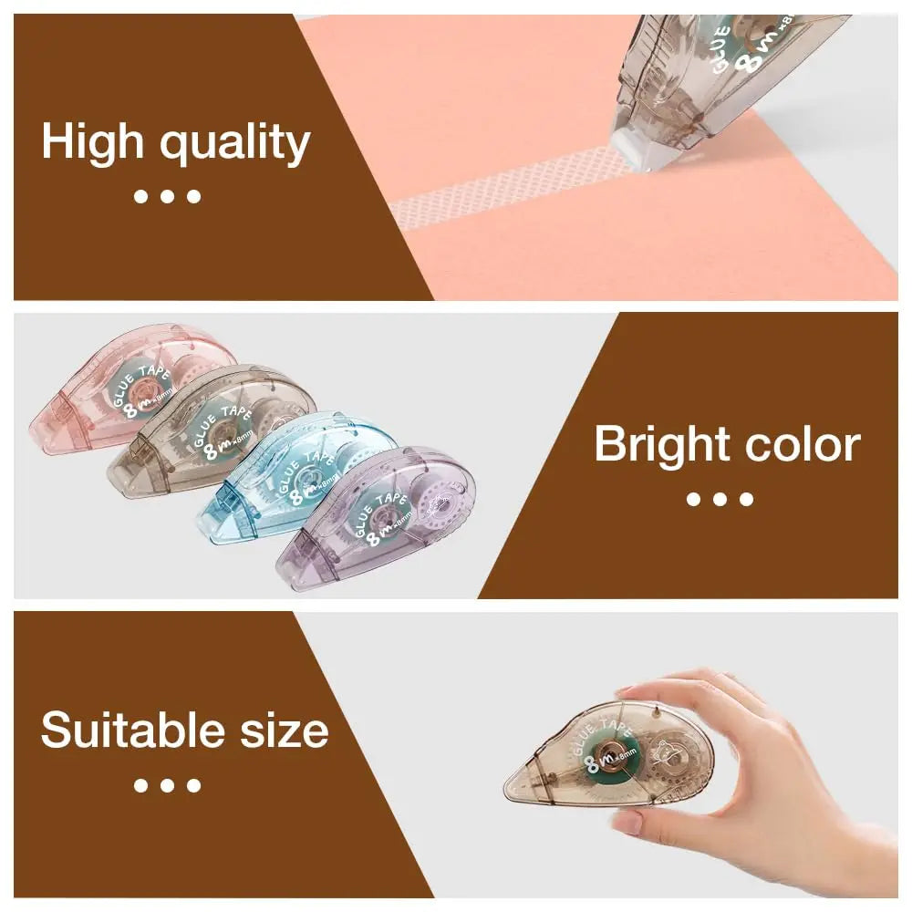 8-pack handmade office stickers, stamps, notes, large capacity double-sided glue tape.