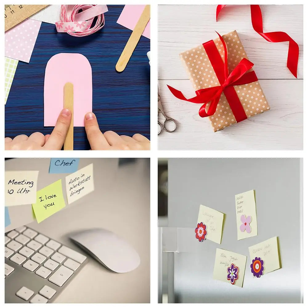 8-pack handmade office stickers, stamps, notes, large capacity double-sided glue tape.