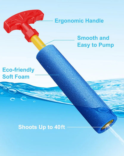40ft Range Water Blaster Guns 6-Pack, Toys for Kids Adults Pool Beach Summer Fun