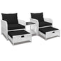 Balcony Furniture 5 Piece Patio Conversation Set, PE Wicker Rattan Outdoor Lounge Chairs.