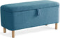 Storage Ottoman Bench for Bedroom end of Bed, Sherpa Upholstered Shoe Seat Storage.