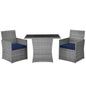 3 Pieces Patio Rattan Furniture Set, Outdoor Wicker Conversation Set.