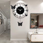 20inch Large Round Butterfly Wall-mounted Clock Creative Iron Craft Modern Metal Quartz Clock.