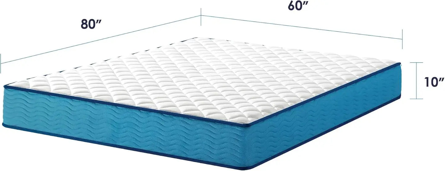 10 Inch Hybrid Mattress with Pocketed Coils and Certified Safe Foam, Twin Size in a Box