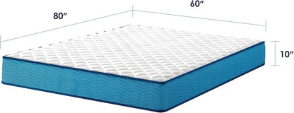 10 Inch Hybrid Mattress with Pocketed Coils and Certified Safe Foam, Twin Size in a Box