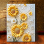 3D relief sunflower canvas art with wood frame, vivid yellow wall printing- living room decor.