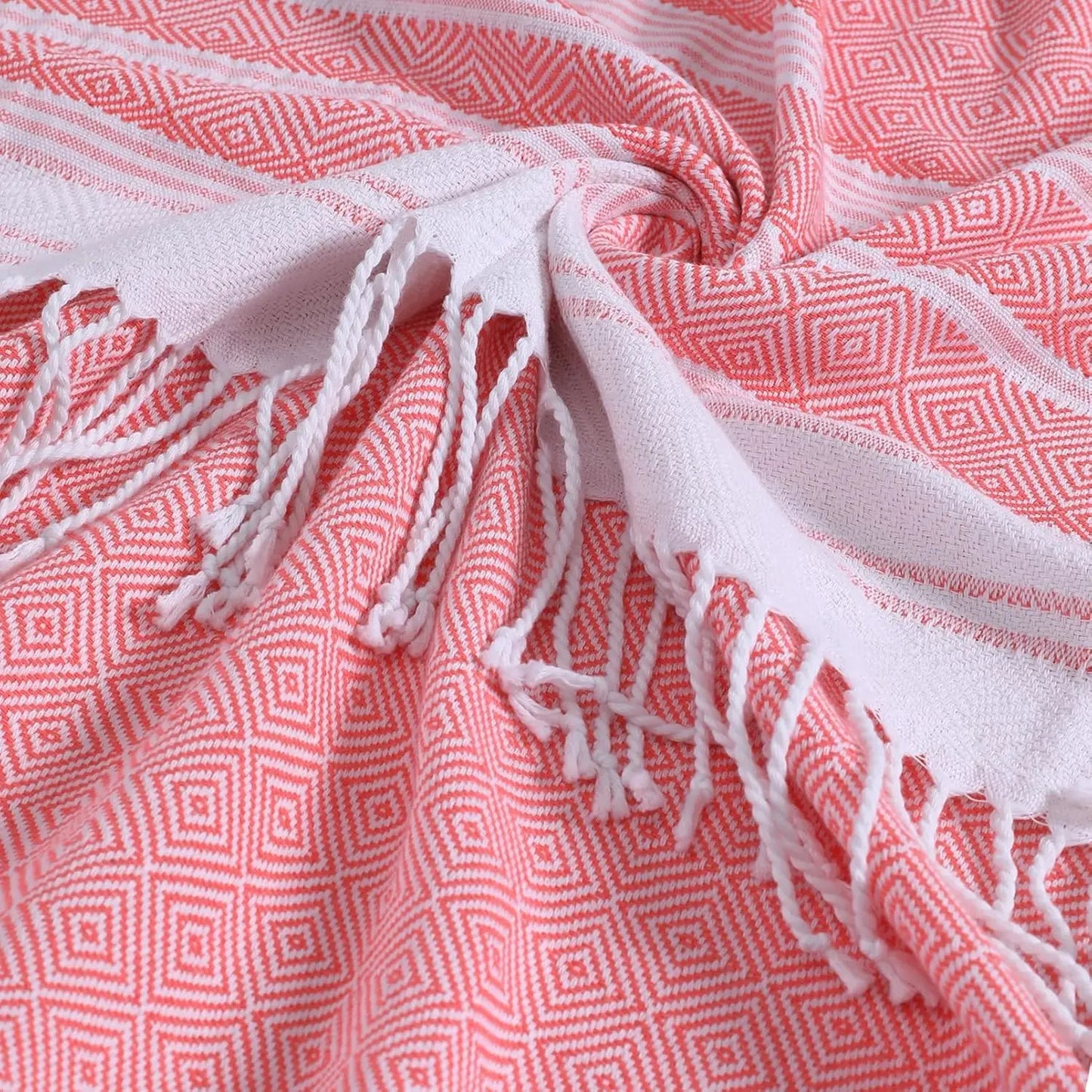 6-Pack Oversized Cotton Turkish Beach Towels, 74x38 Inches, Quick-Dry & Sand-Free.