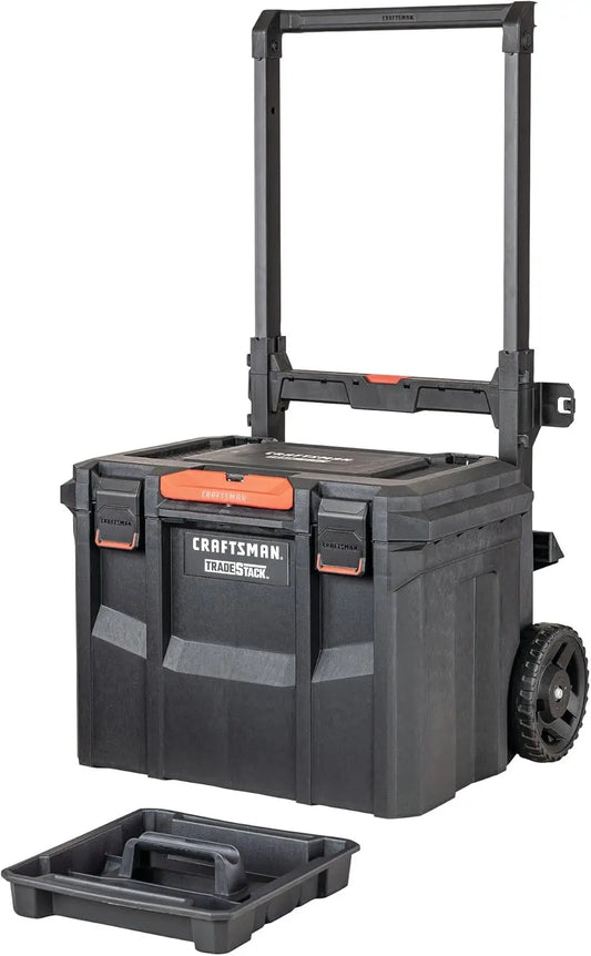 Waterproof Rolling Toolbox with Wheels, Stackable Storage for Indoor/Outdoor.