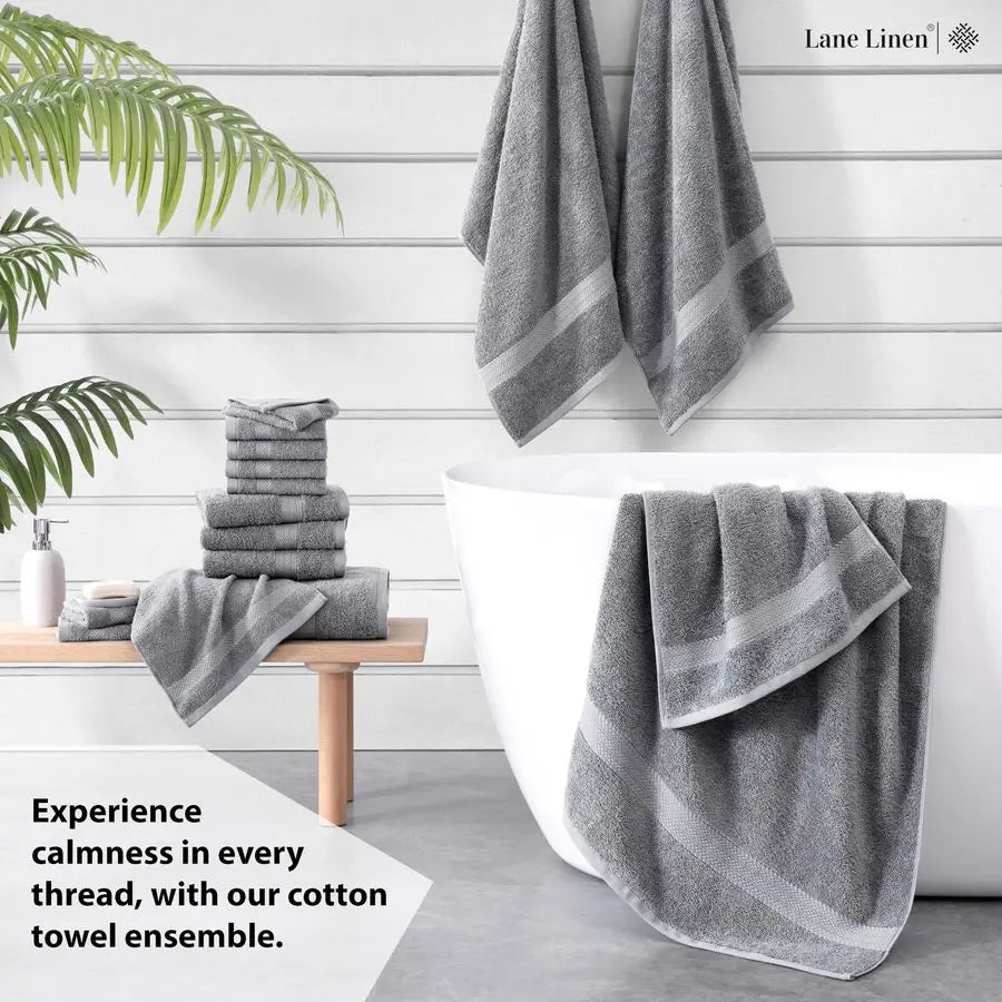100 Cotton Luxury Bathroom Towel Set 16 Pcs Ring Spun, Quick Dry, Super Soft, Highly Absorbent.