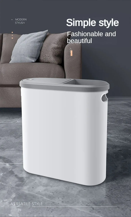 2/1 Pack Bathroom Trash Can, Small Durable Plastic Trash Can, Easy to Clean, Space-Saving.