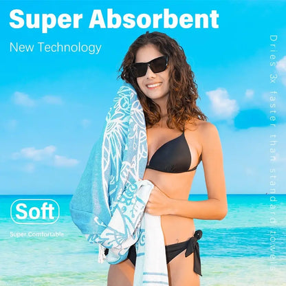 Thin Turkish Beach Towel Lightweight Quick Dry Absorbent Cotton Bathroom, Pool Swim Towels.