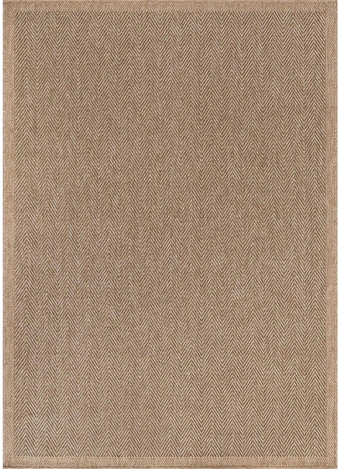5x7 Natural Fiber Area Rug, Herringbone Seagrass Design for Indoor Outdoor Use in Living Room Patio