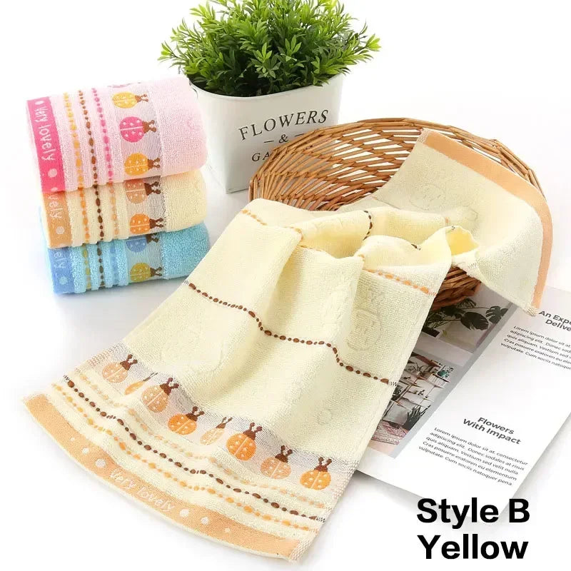 Pure Cotton Children's Towel, Soft Absorbent Baby Face Wash Towel for Kids.