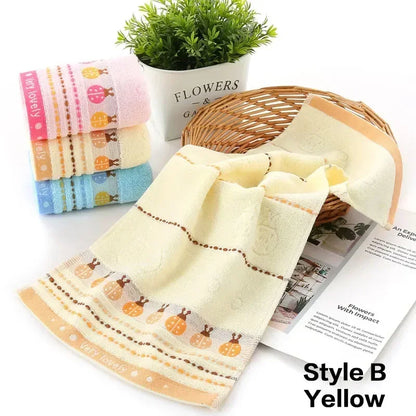 Pure Cotton Children's Towel, Soft Absorbent Baby Face Wash Towel for Kids.