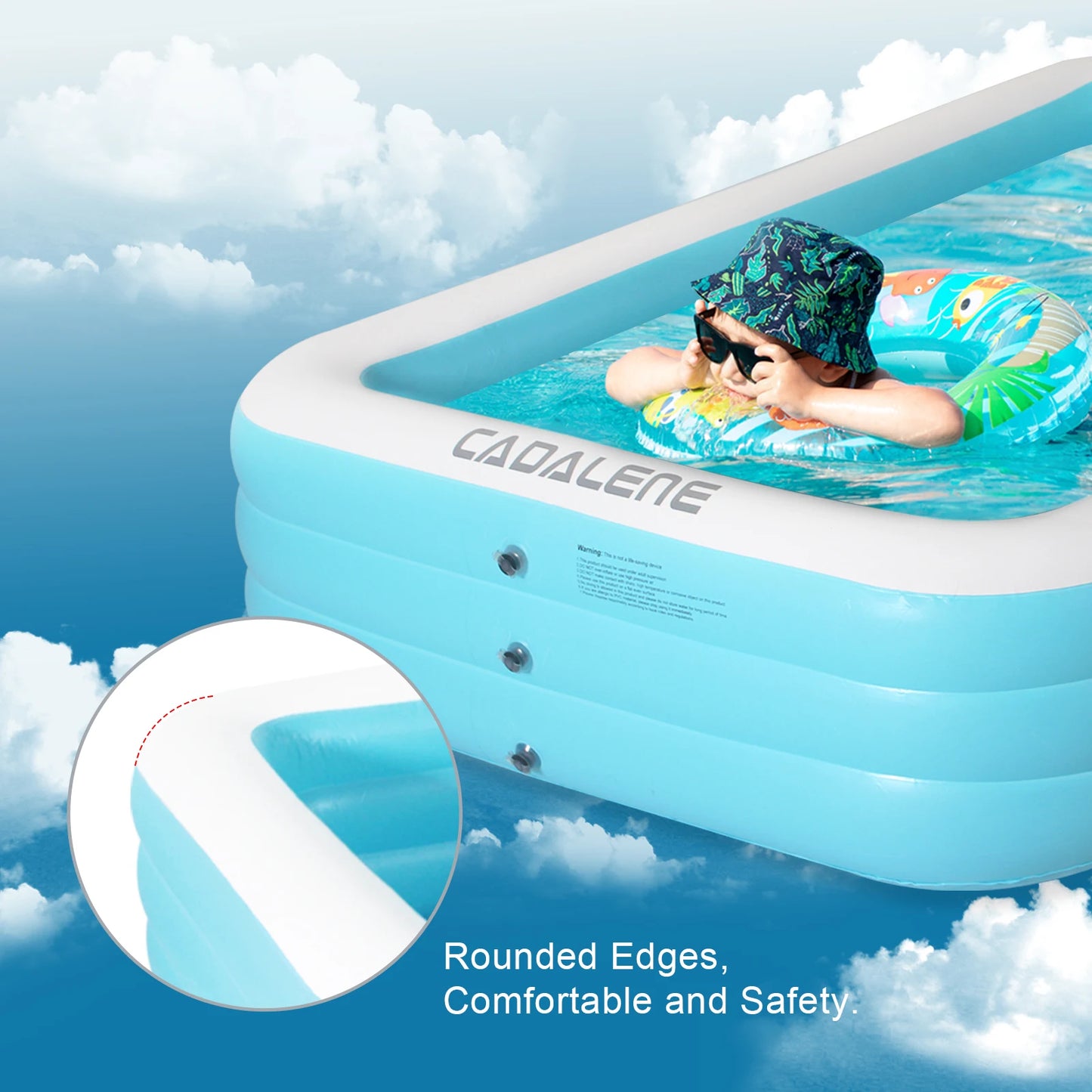 Inflatable swimming Pool for Kids and Adults, Large kiddie Blow Up Pool for Outdoor, Backyard.
